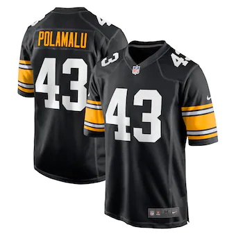 mens nike troy polamalu black pittsburgh steelers retir